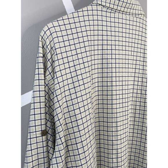LL Bean Outdoors Textured Long Sleeve Shirt Camping Men’s L Reg Khaki Check - Picture 11 of 16